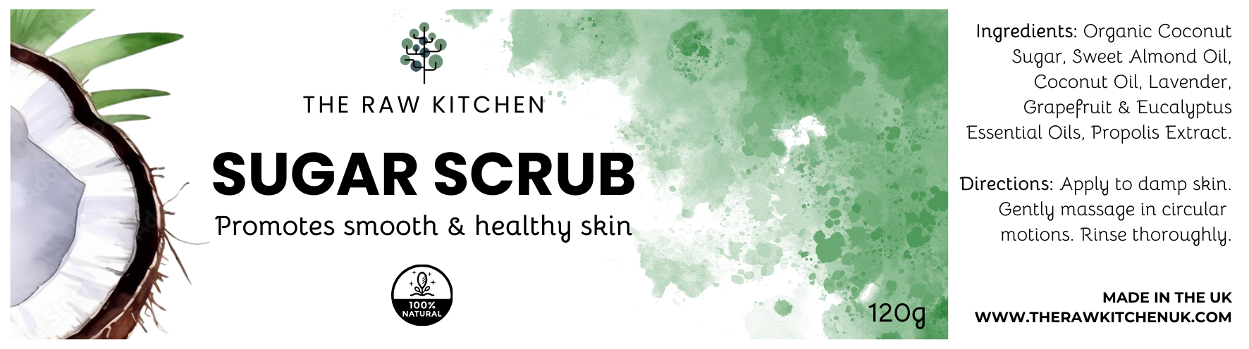 Coconut Sugar Scrub | 120g | - The Raw Kitchen UK