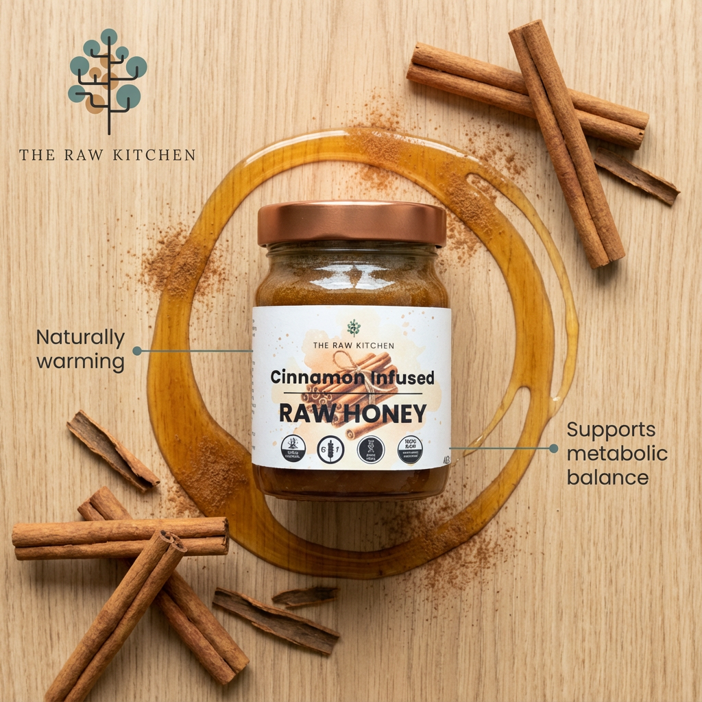 Cinnamon Infused Raw Honey | 450g | Warming Sweet-Spiced Blend