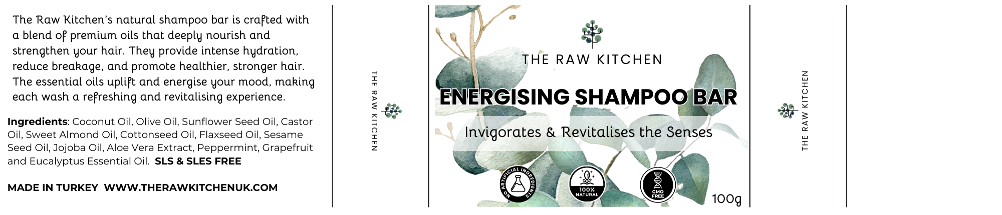 Energising Shampoo Bar | 100g | - The Raw Kitchen UK