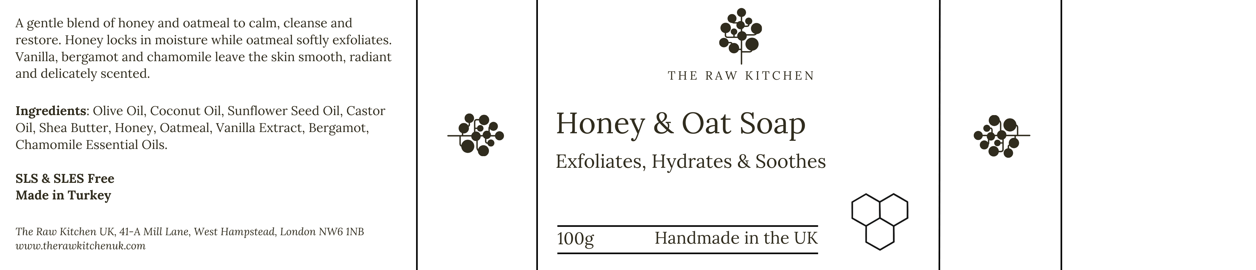 Honey and Oat Soap Bar | 100g | Gentle Hydrating Cleanser
