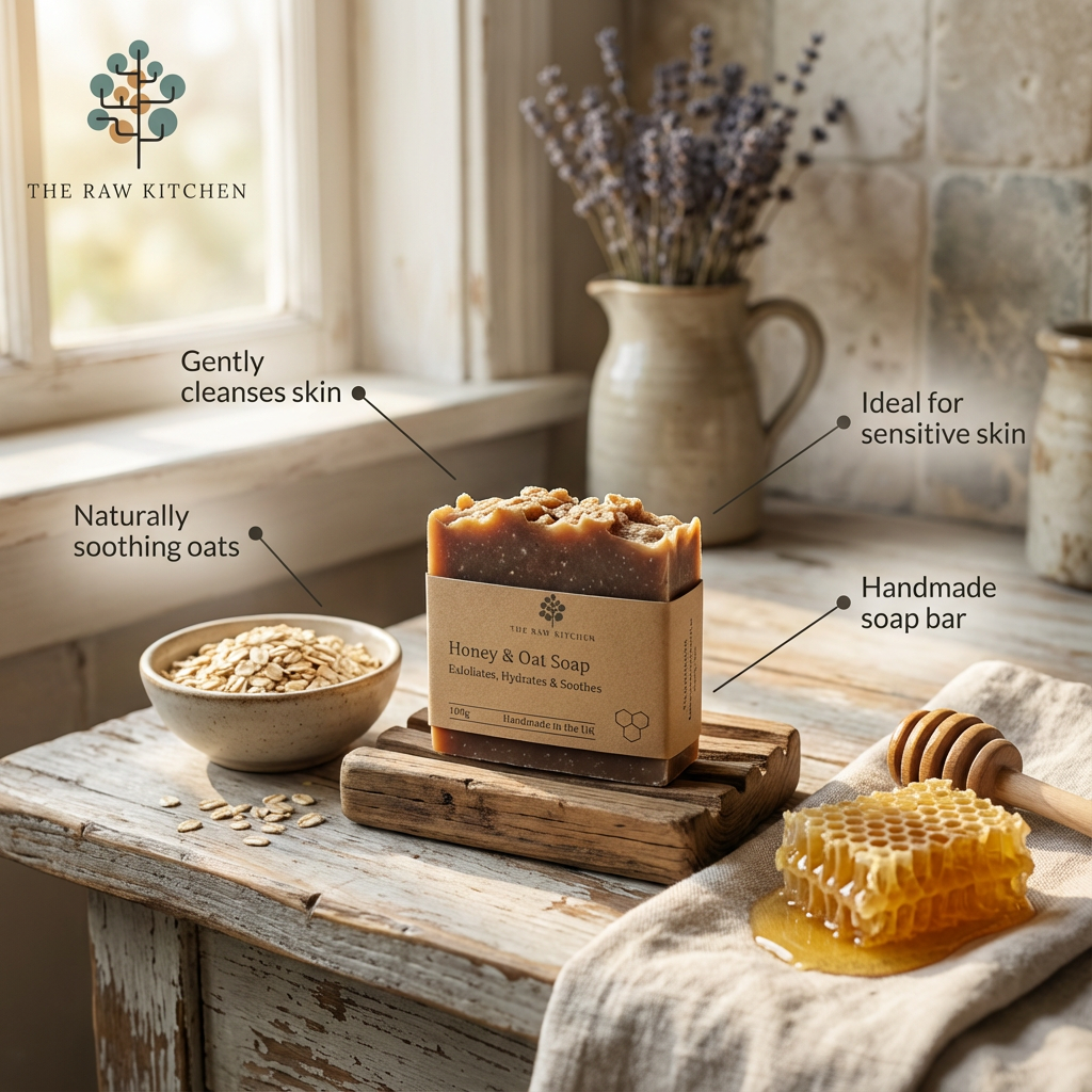 Honey and Oat Soap Bar | 100g | Gentle Hydrating Cleanser