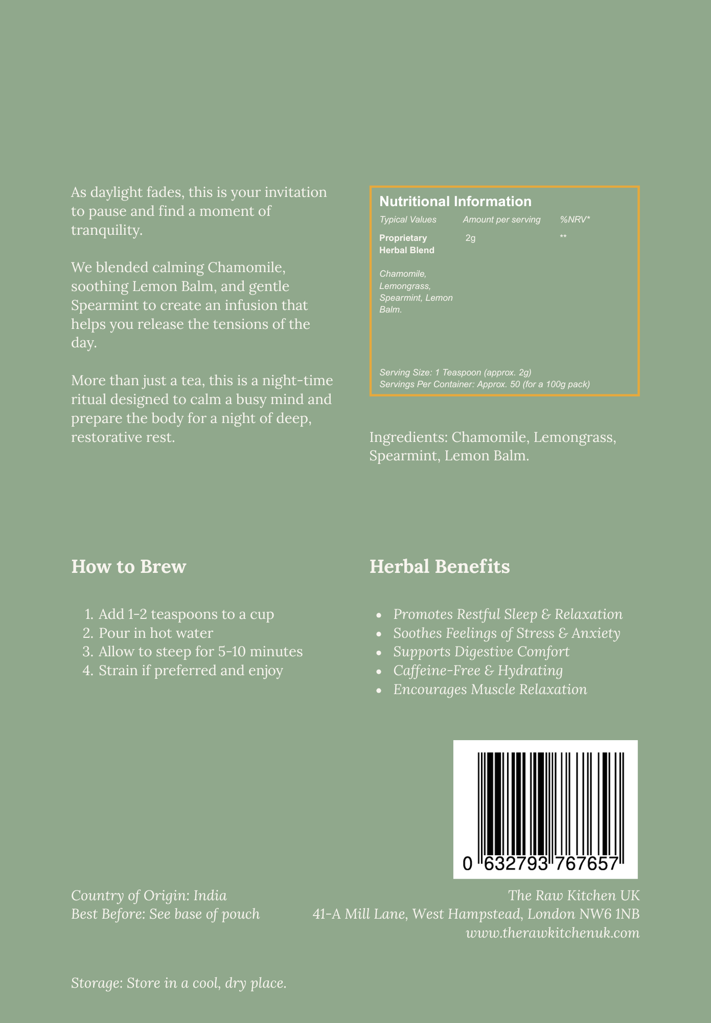 Rest & Restore Herbal Tea | 100g | Sleep & Relaxation Herbal Blend