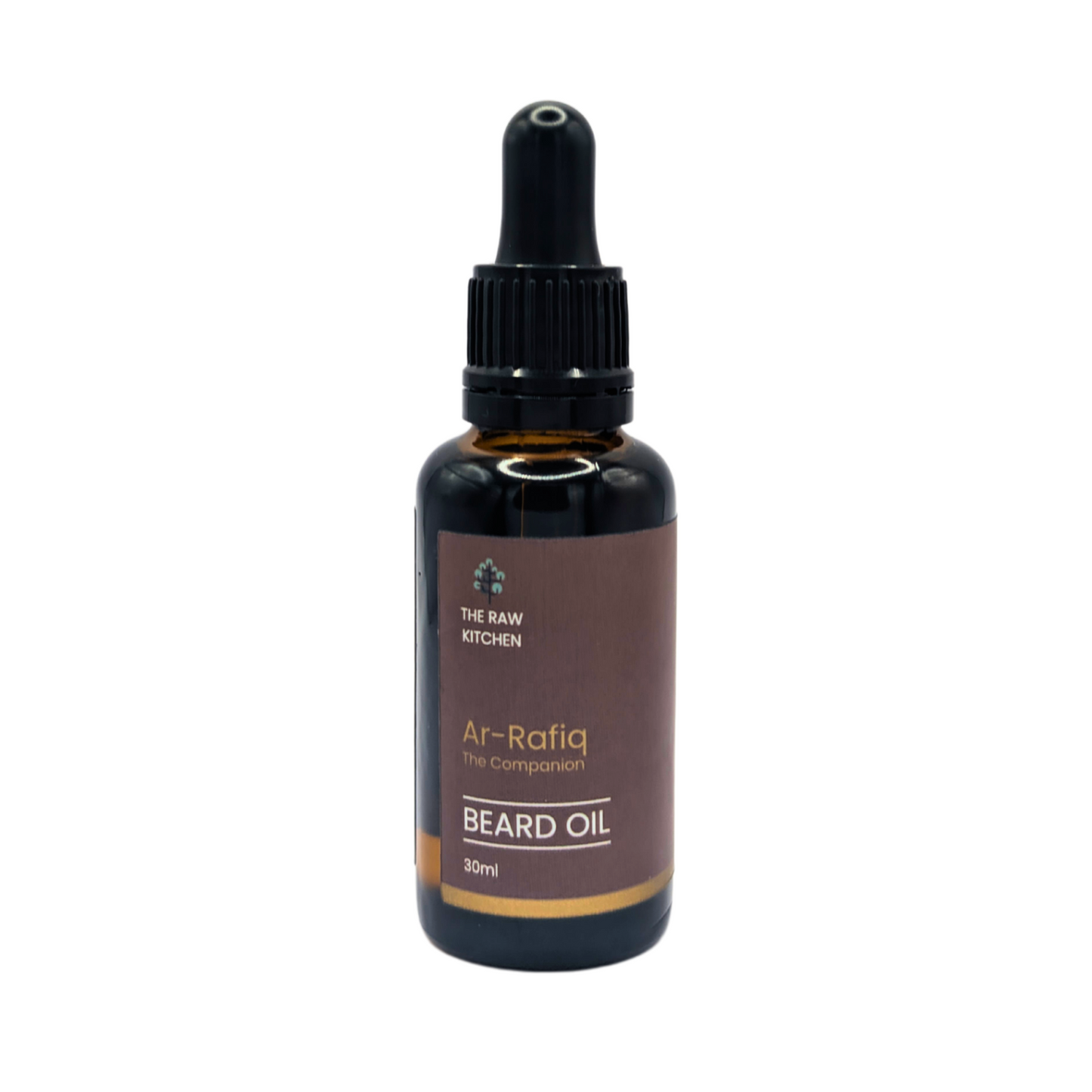 A 30ml bottle of Ar-Rafiq "The Companion" Beard Oil - The Raw Kitchen UK.