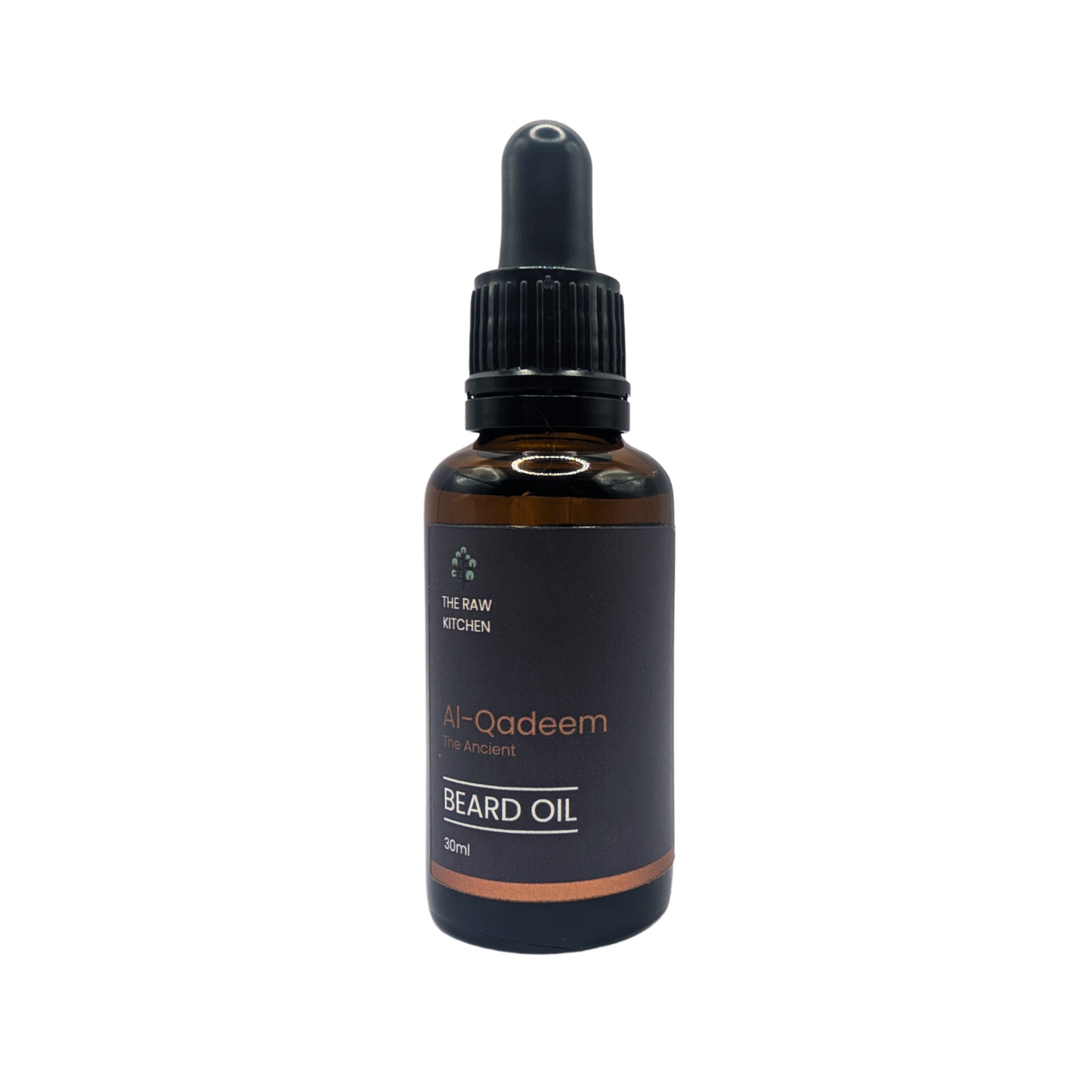 A 30ml bottle of Al-Qadeem "The Ancient" Beard Oil - The Raw Kitchen UK.