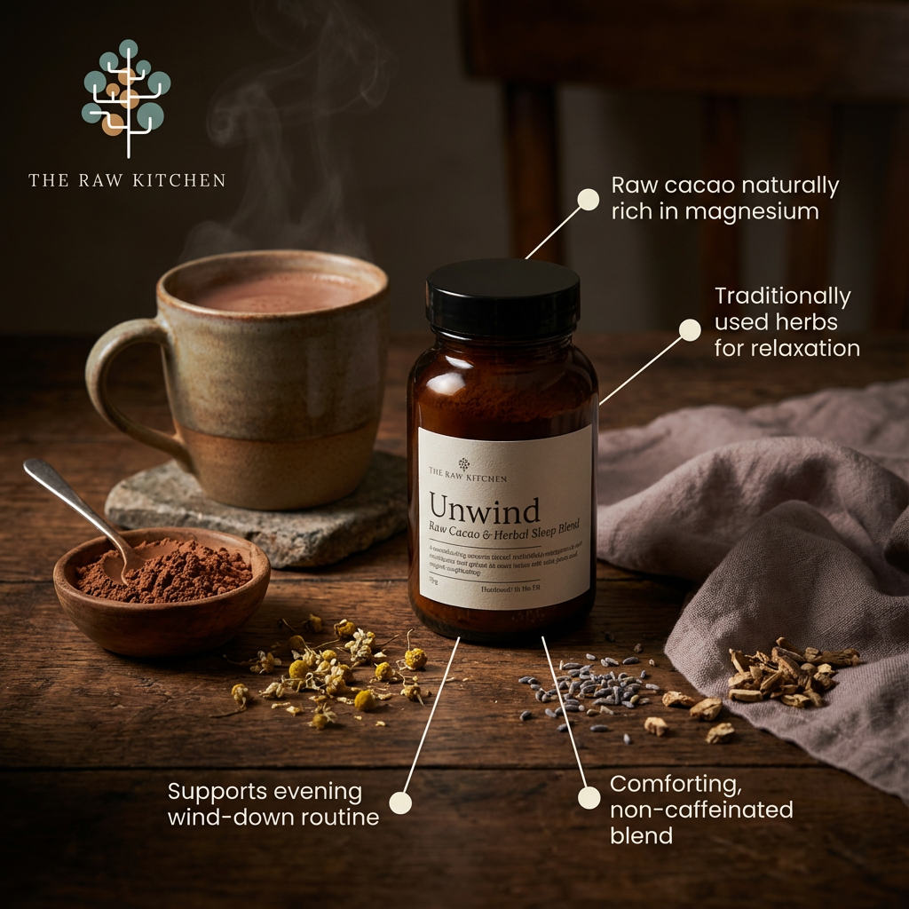Unwind – Raw Cacao & Herbal Sleep Blend | 100g |