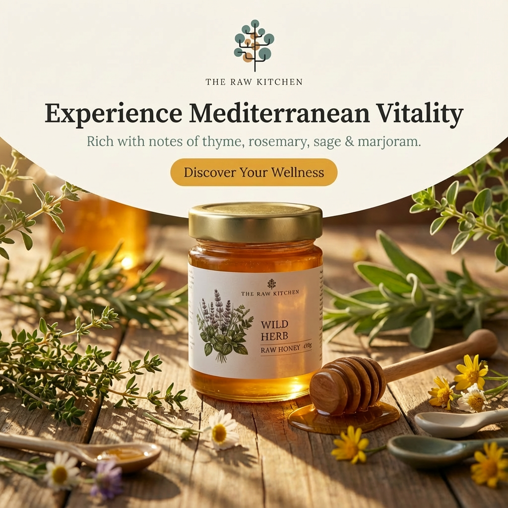 Wild Herb Raw Honey | 450g | Aromatic Mediterranean Blend