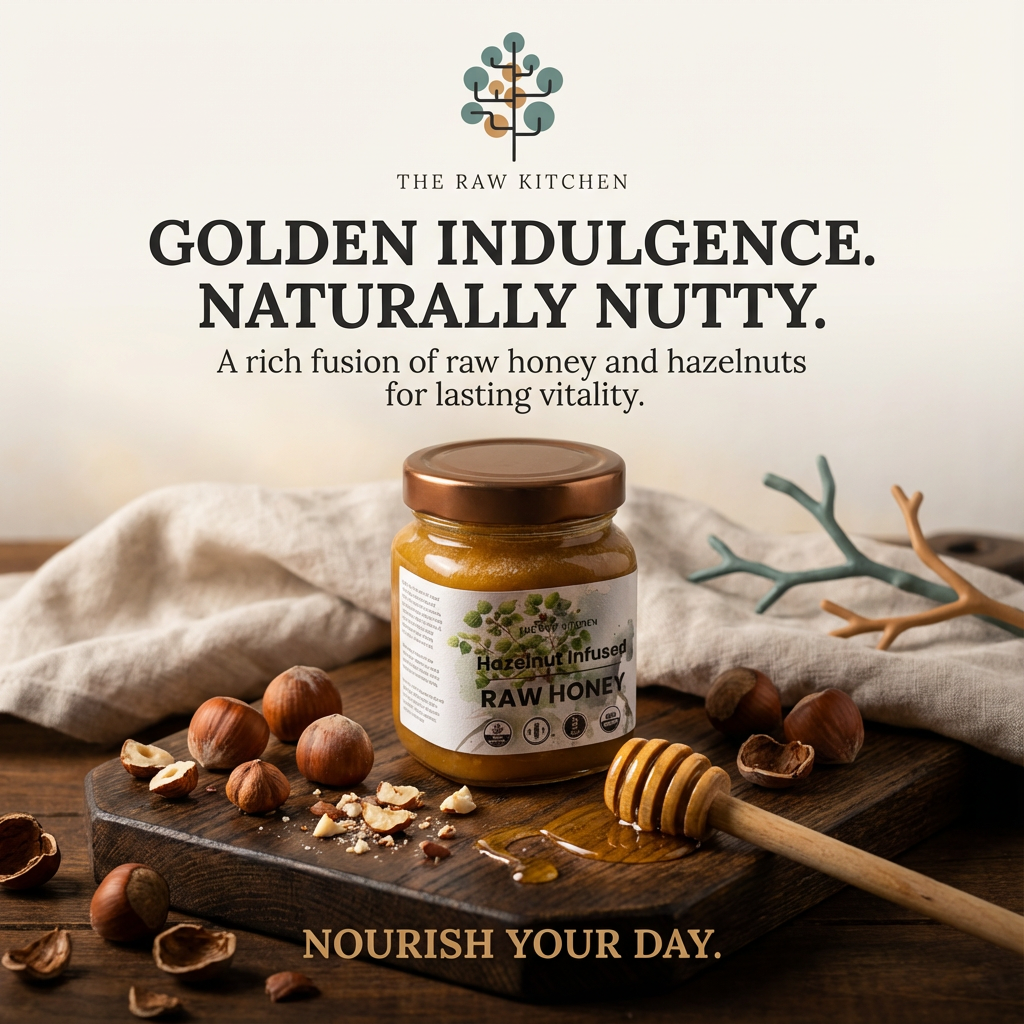 Hazelnut Infused Raw Honey | 450g | Vitamin E & Energy Blend