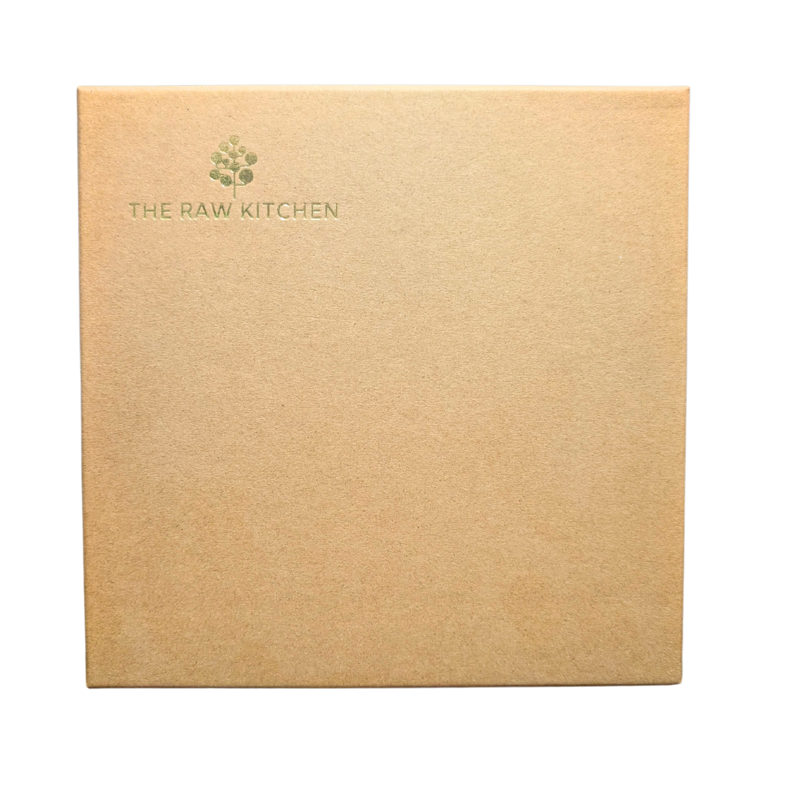 The Raw Kitchen UK's branded raw honey gift box, showing the simple kraft packaging.