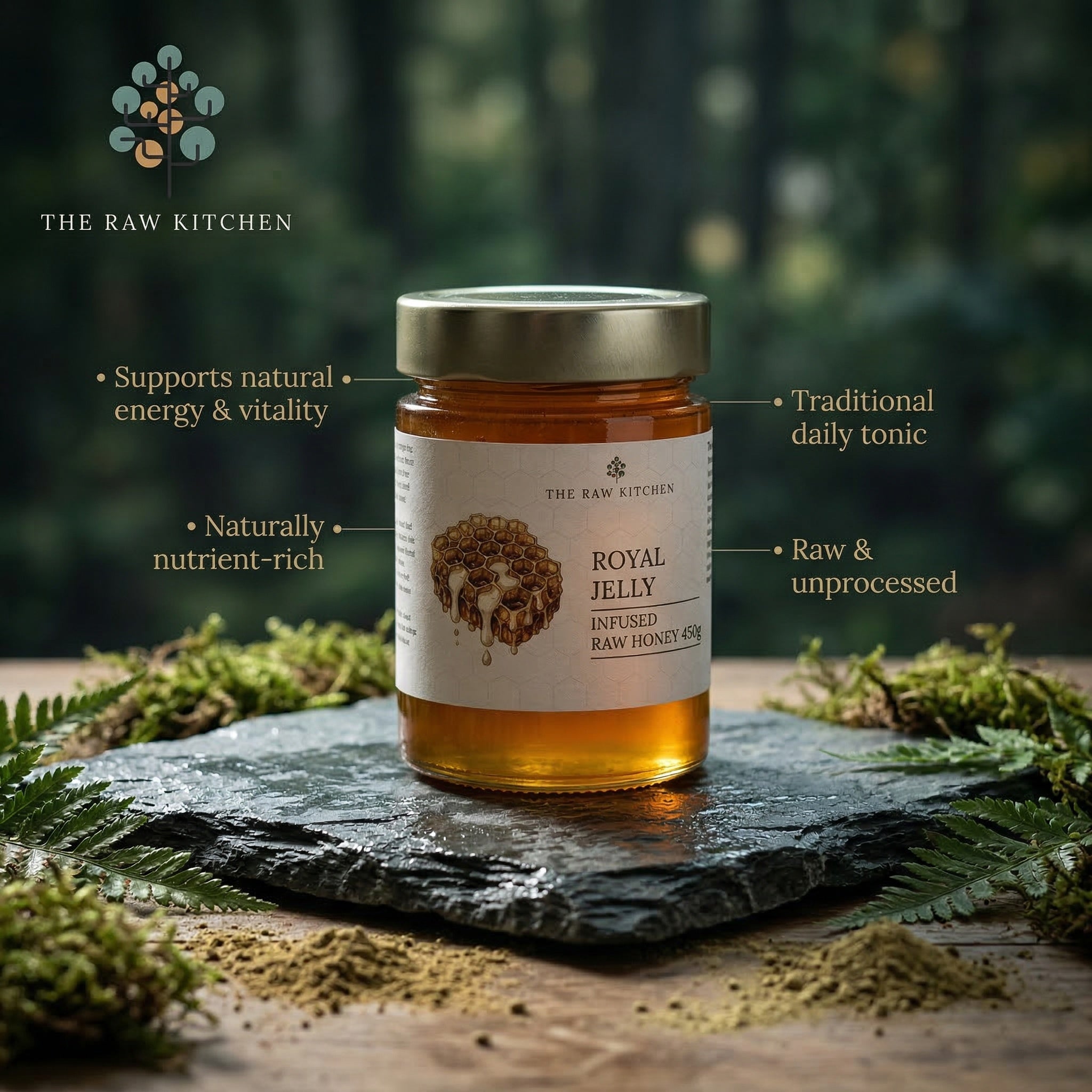 Royal Jelly Infused Raw Honey | 450g | Hormonal Balance & Vitality Support