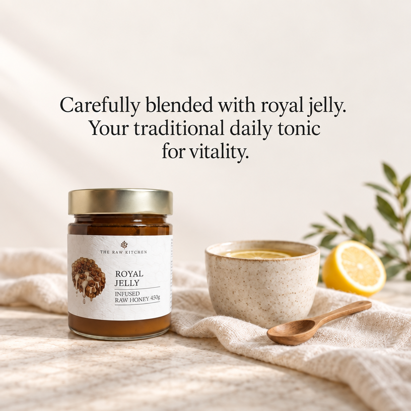 Royal Jelly Infused Raw Honey | 450g | Hormonal Balance & Vitality Support