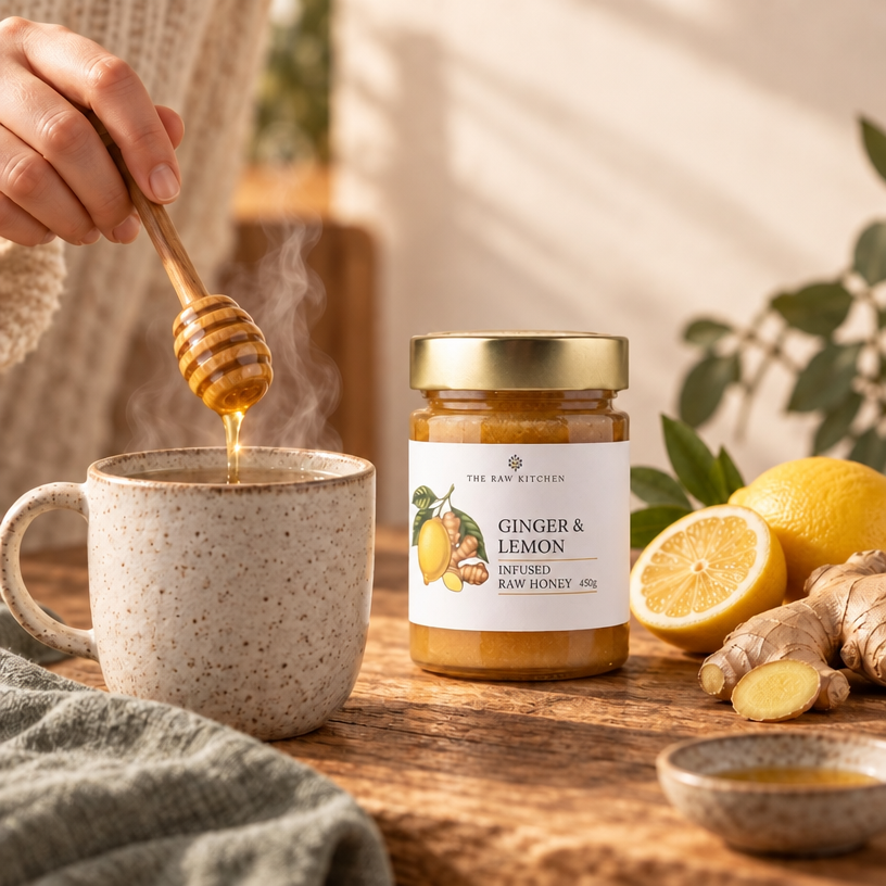 Ginger & Lemon Infused Raw Honey | 450g | Zesty & Warming