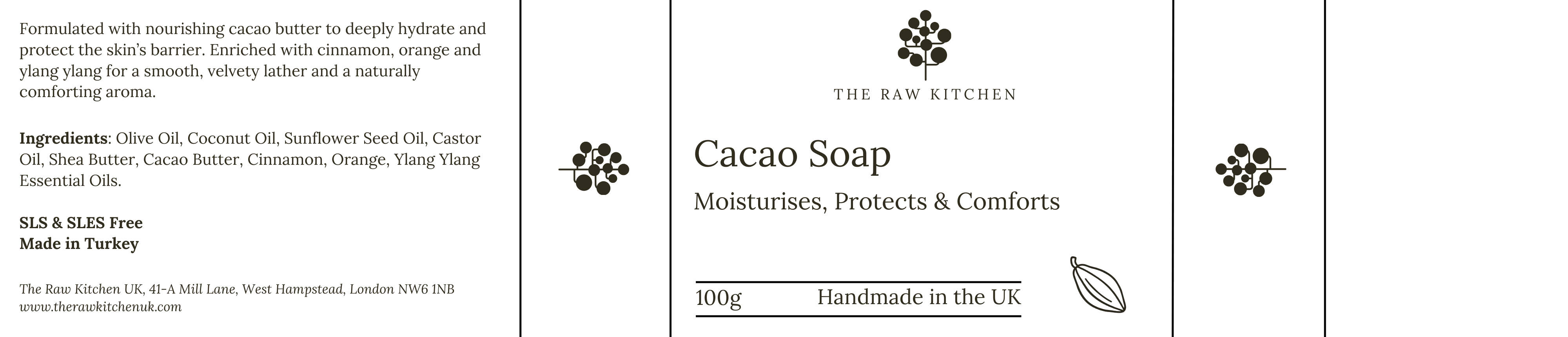Cacao Soap Bar | 100g | Moisturising Natural Cleanser with Cocoa Butter