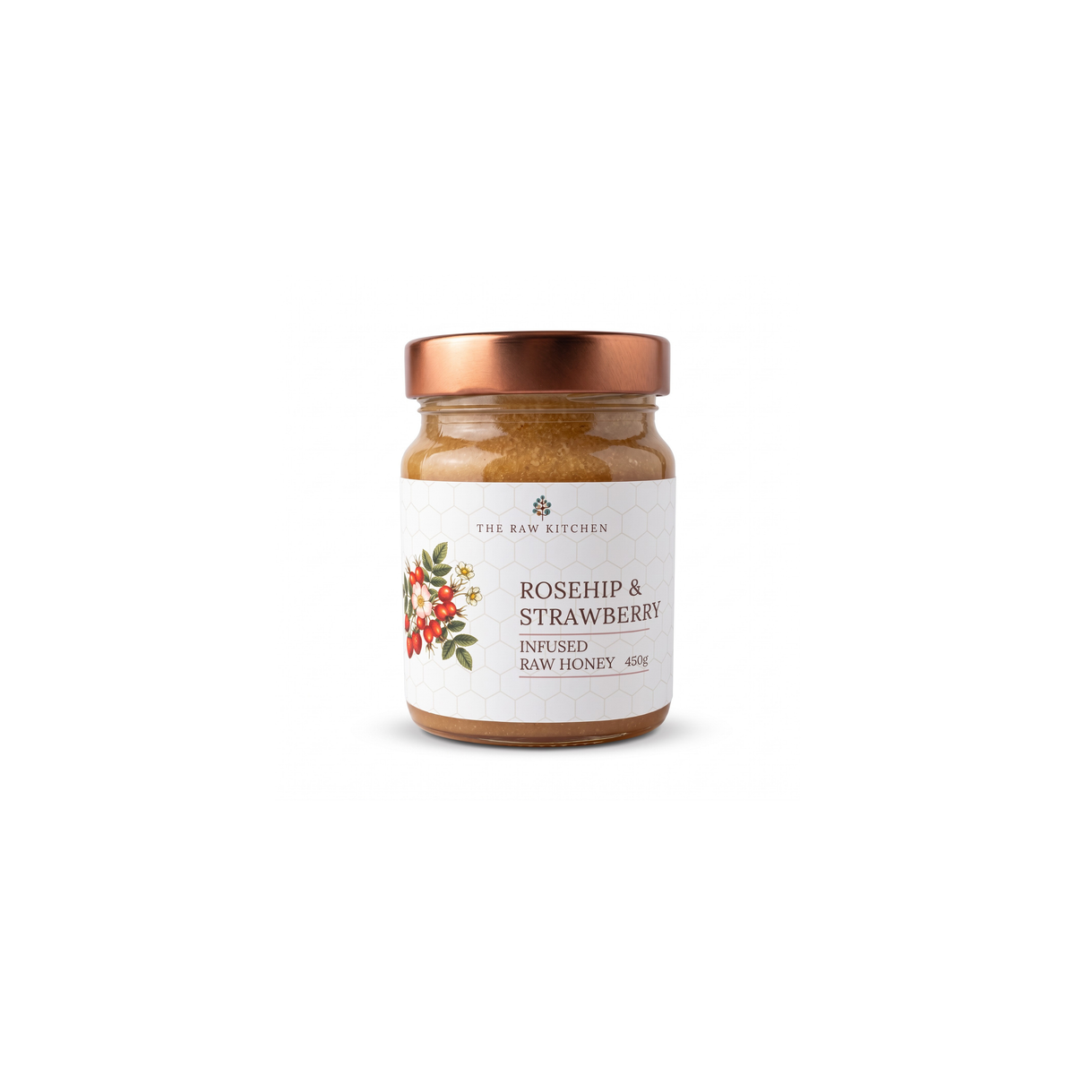 Rosehip & Strawberry Infused Raw Honey | 450g | Bright & Fruity Blend
