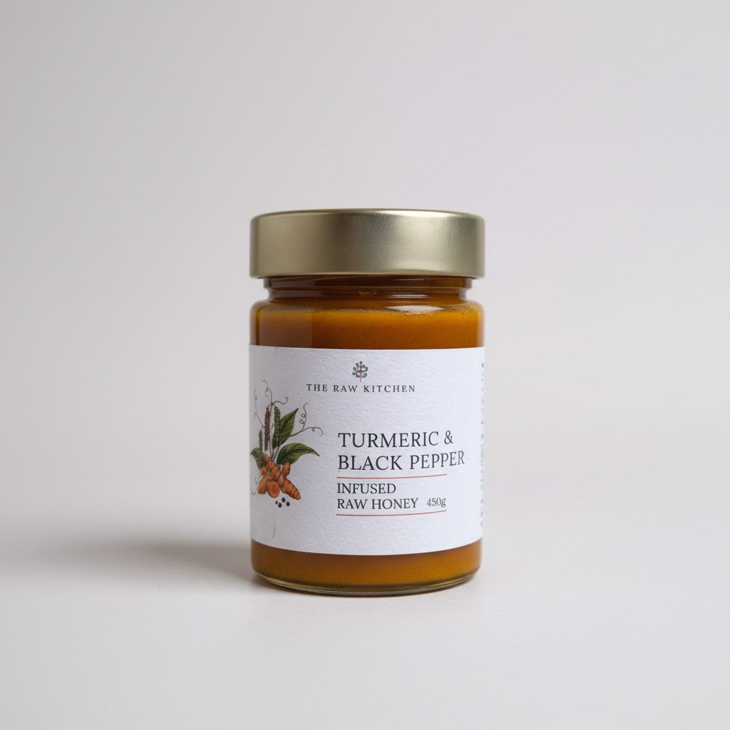 Turmeric & Black Pepper Infused Raw Honey | 450g | Anti-Inflammatory & Immune Support
